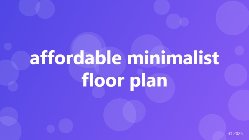 affordable minimalist floor plan