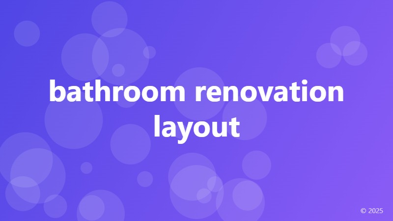bathroom renovation layout