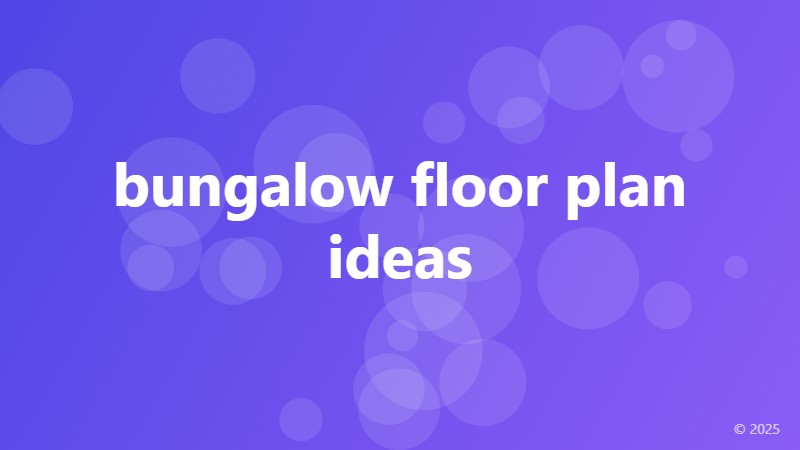 bungalow floor plan ideas
