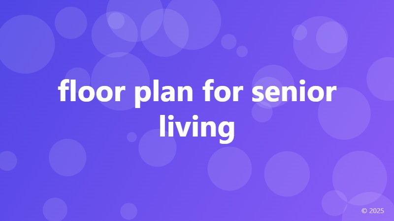 floor plan for senior living