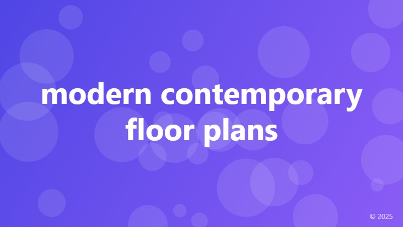 modern contemporary floor plans