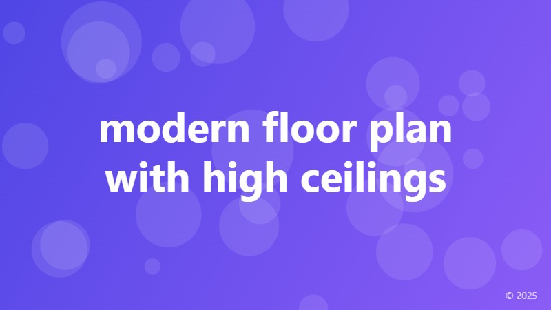 modern floor plan with high ceilings