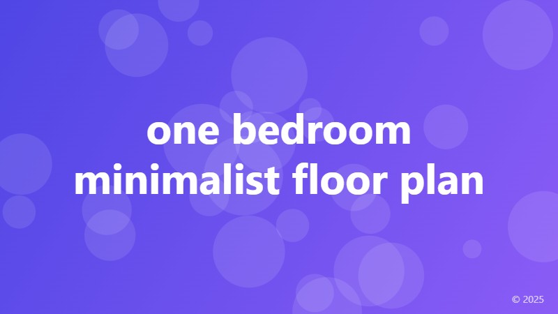 one bedroom minimalist floor plan