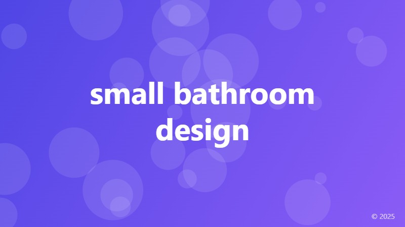 small bathroom design