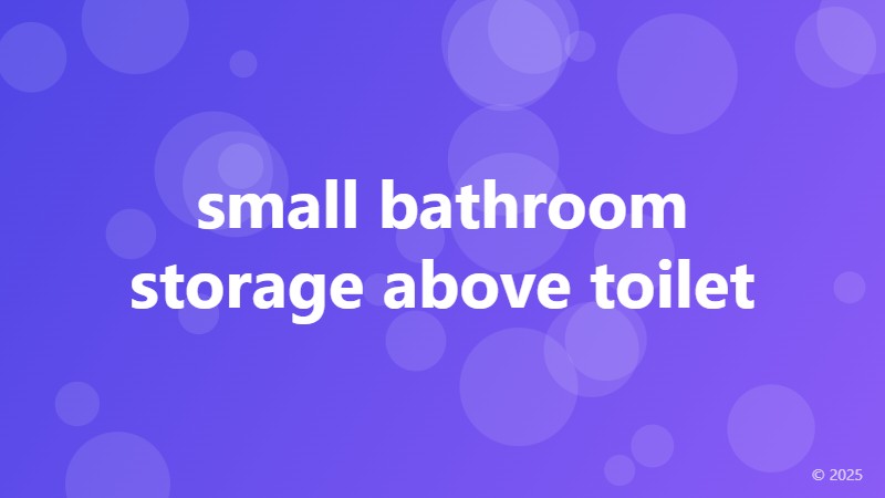 small bathroom storage above toilet